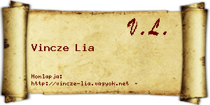 Vincze Lia névjegykártya