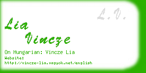 lia vincze business card
